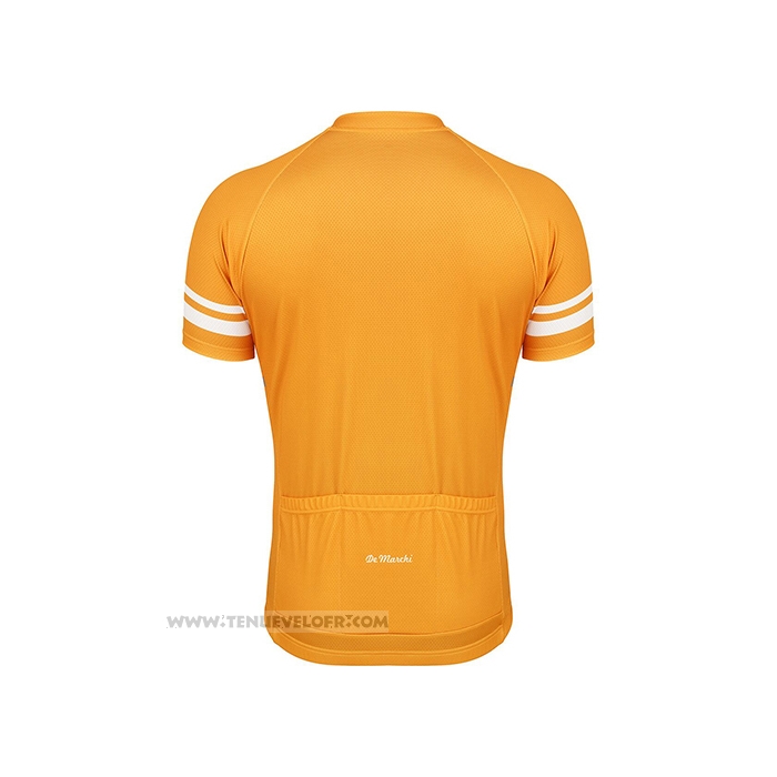 2021 Maillot Cyclisme de Marchi Jaune Gris Manches Courtes et Cuissard